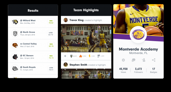 Athlete and team profile with highlights and schedule